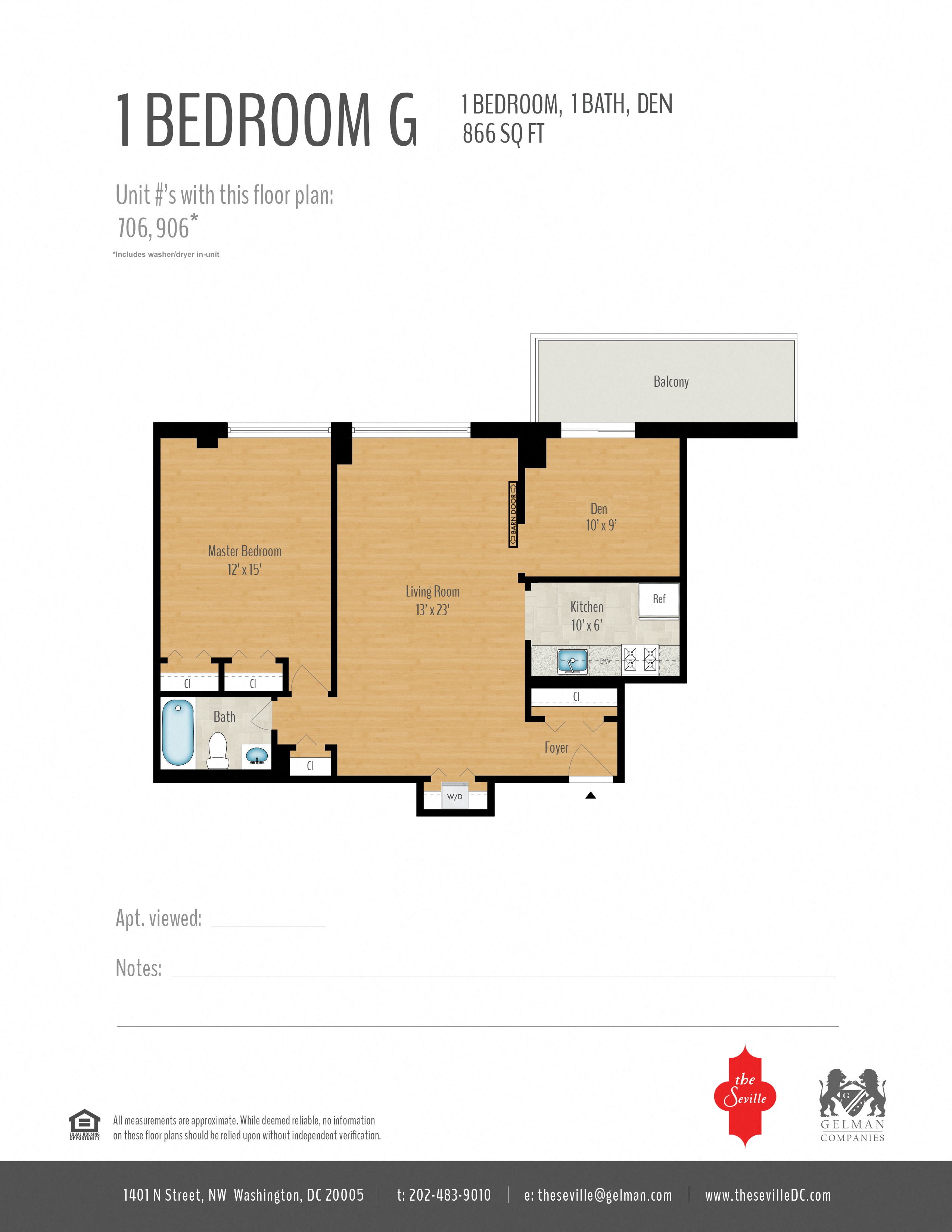 1 Bedroom + Den Image